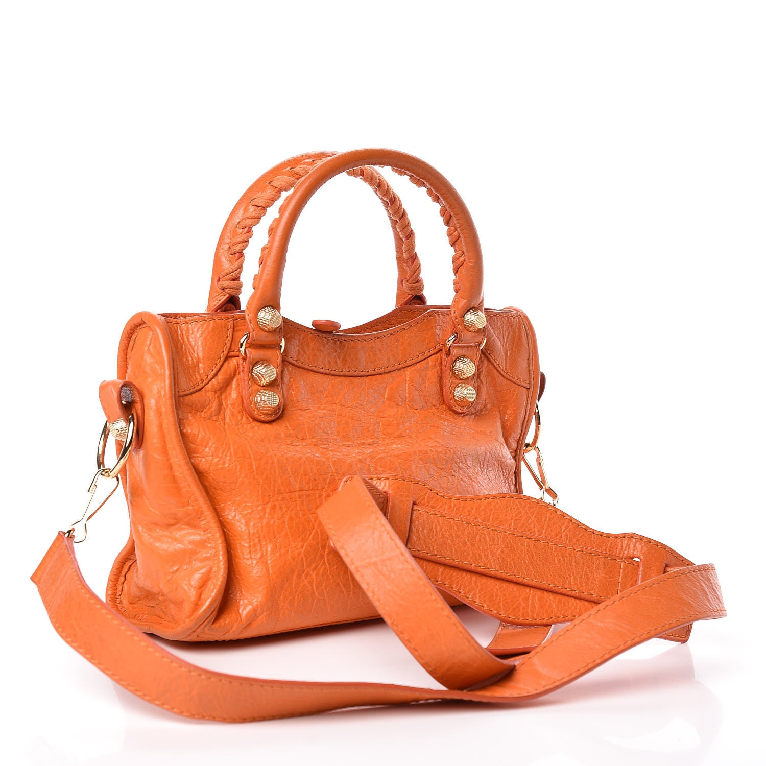 Balenciaga Agneau Giant 12 Gold Hardware Mini City Tangerine 3 of 6