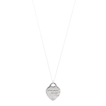 Tiffany Sterling Silver Notes I Love You Double Heart Pendant Necklace 1 of 4