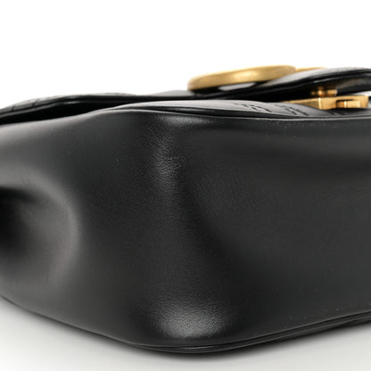 Gucci Calfskin Matelasse Mini GG Marmont Square Shoulder Bag Black 9 of 10