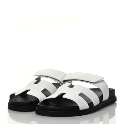 Hermes Calfskin Womens Chypre Sandals 36 White 3 of 9