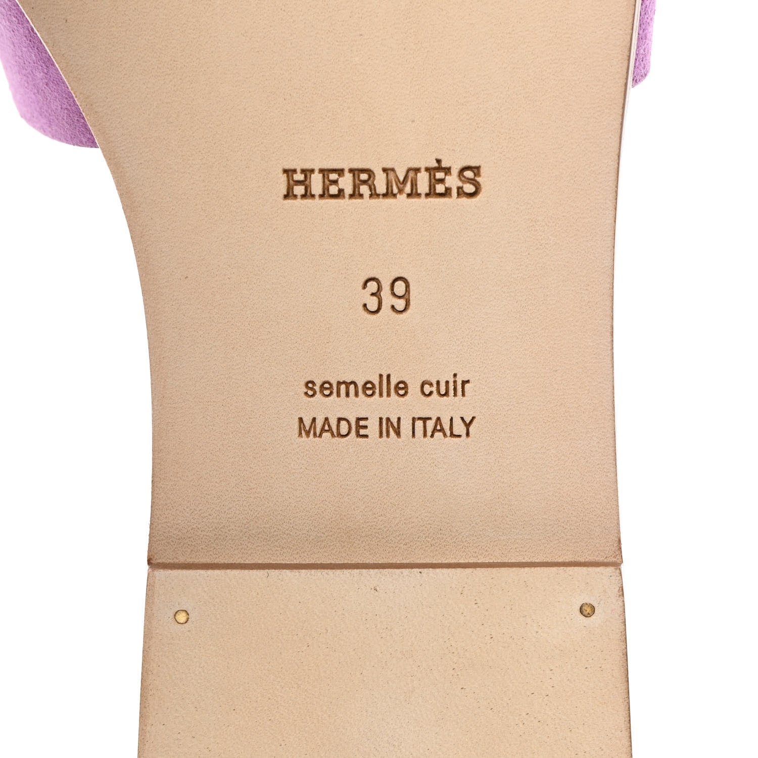 Hermes Suede Goatskin Oran Sandals 39 Violet Parme 7 of 8