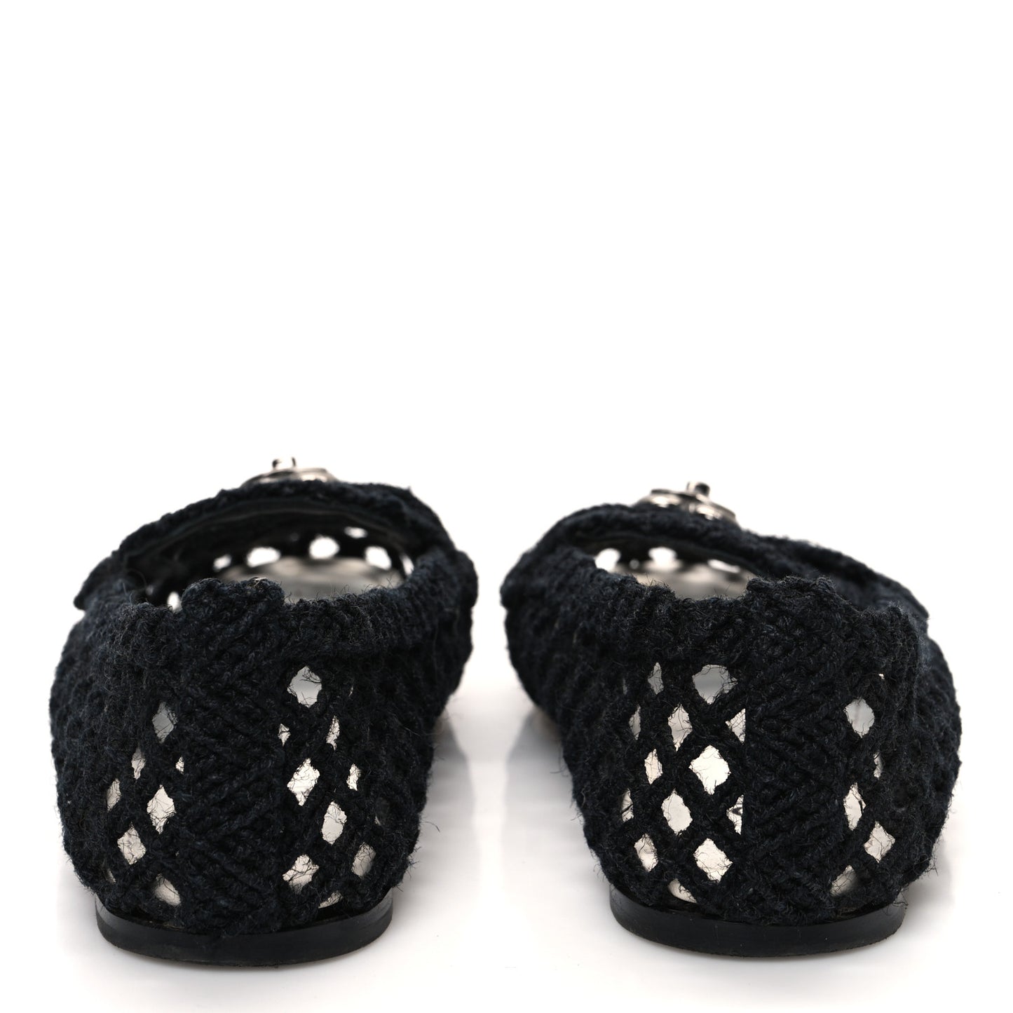 Cord Braided CC Mocassin Loafers 37.5 Black