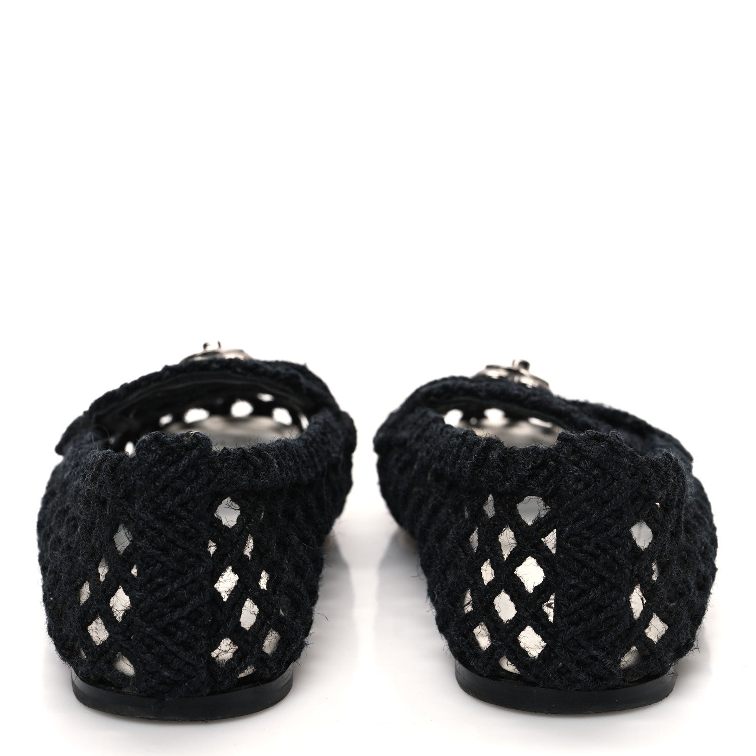 Chanel Cord Braided CC Mocassin Loafers 37.5 Black 6 of 10