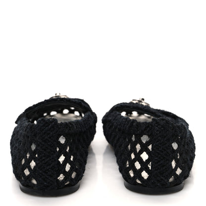 Chanel Cord Braided CC Mocassin Loafers 37.5 Black 6 of 10