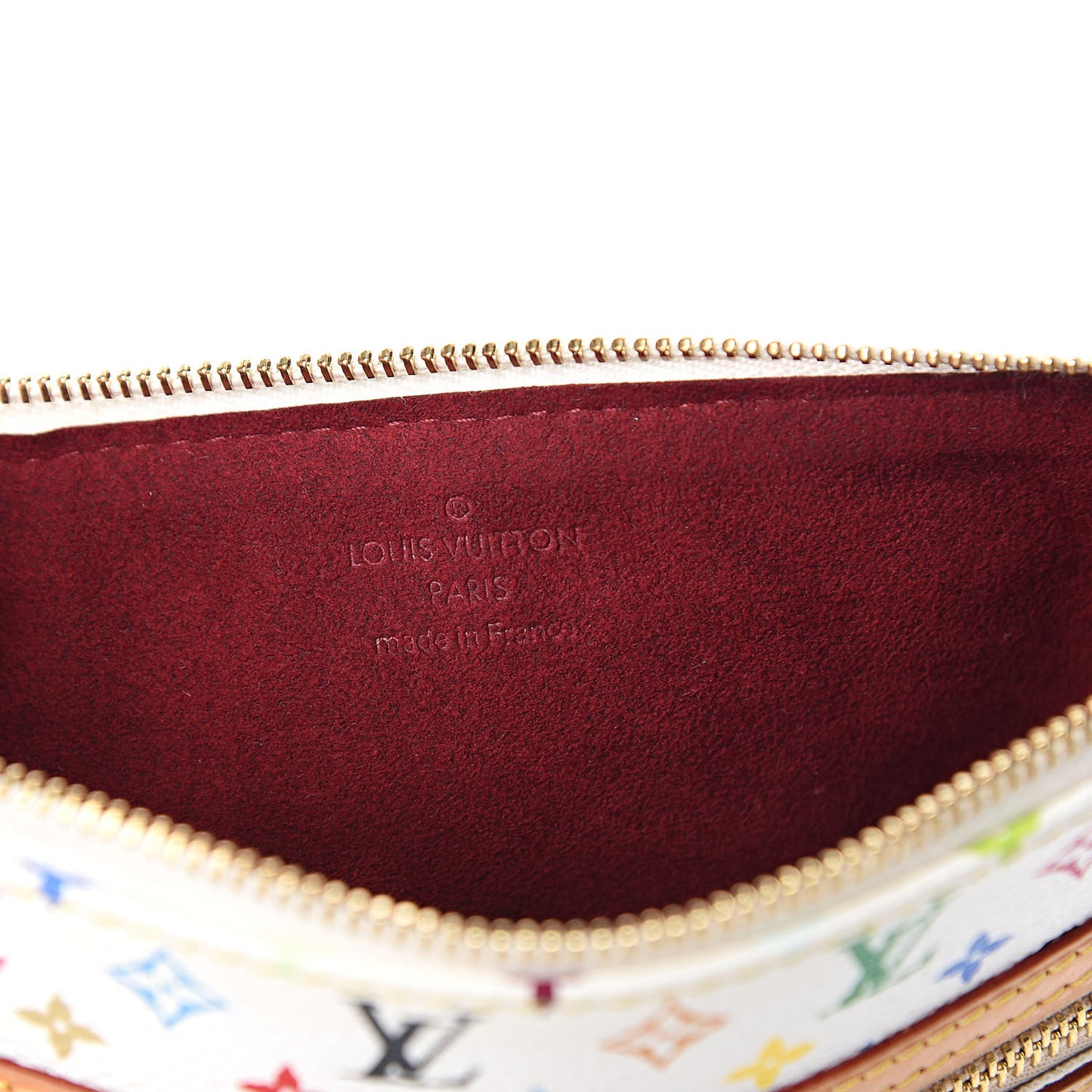 Monogram Multicolor Pochette Plate GM White