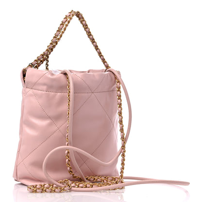 Chanel Shiny Calfskin Quilted Mini Chanel 22 Rose Clair 3 of 9