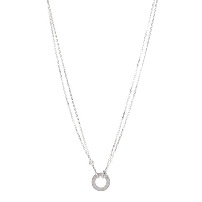 Cartier 18K White Gold 2 Diamond LOVE Necklace 1 of 8