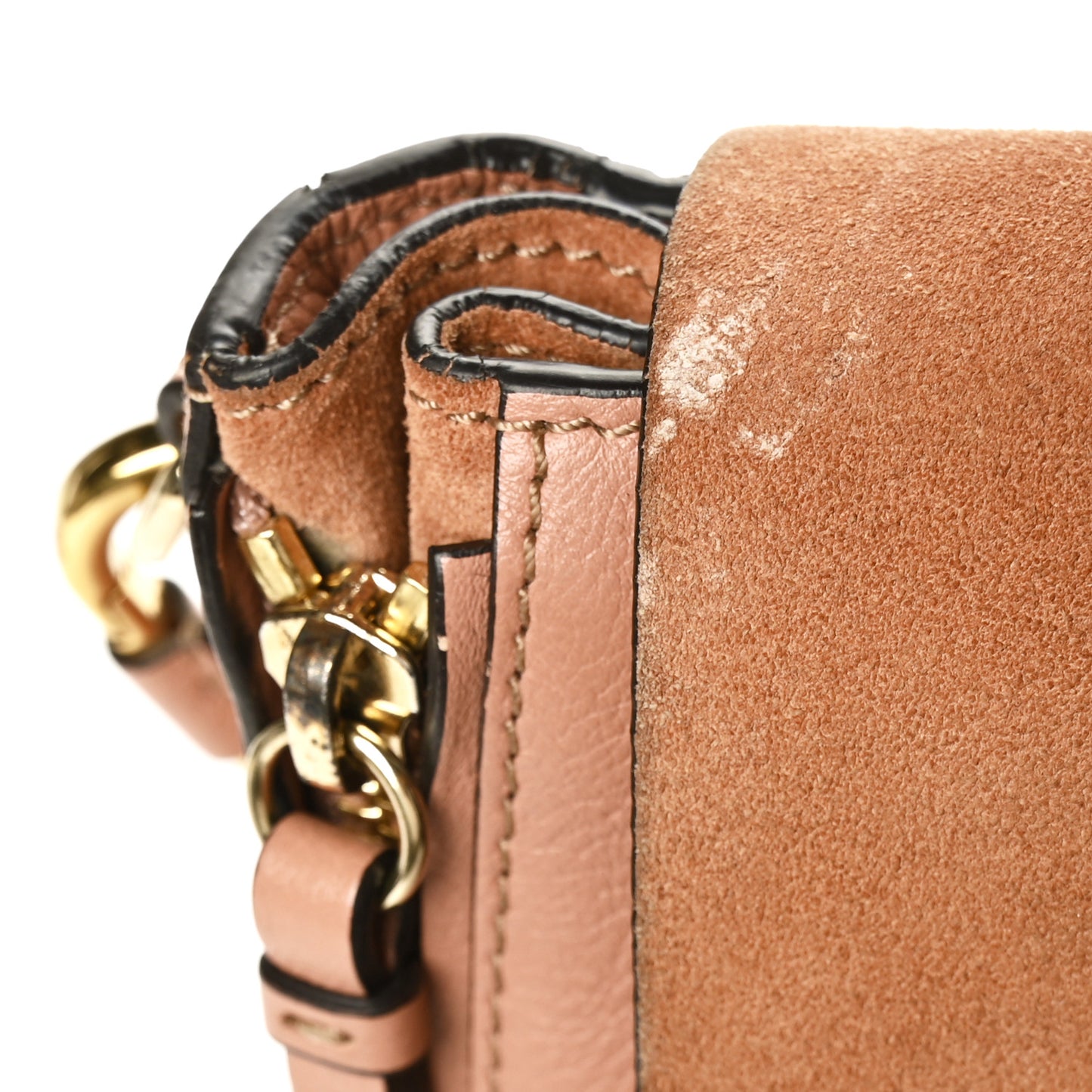 Suede Calfskin Small Faye Backpack Nougat