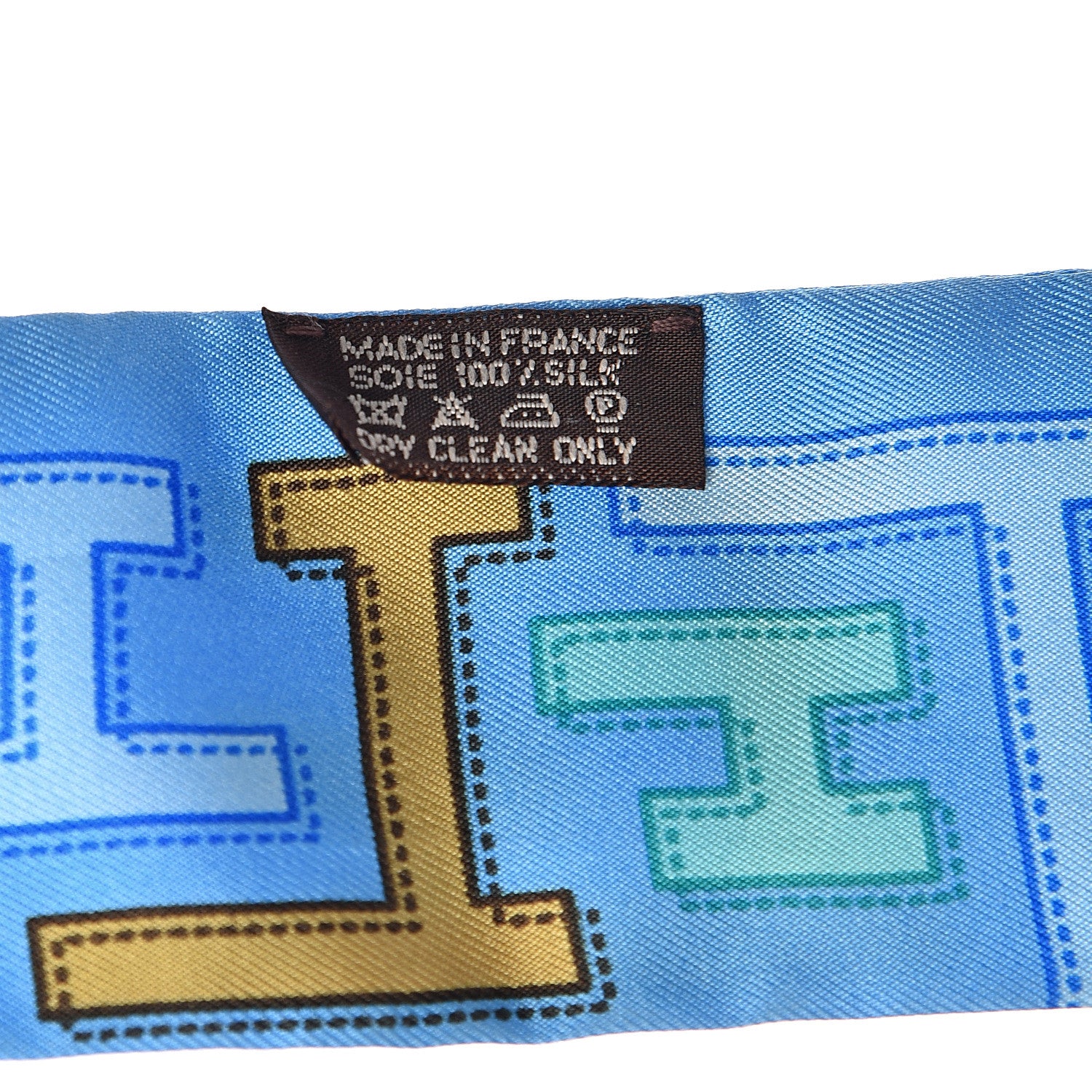 Hermes Silk Dedale Twilly Bleu Azur Vert Vieil Or 3 of 6