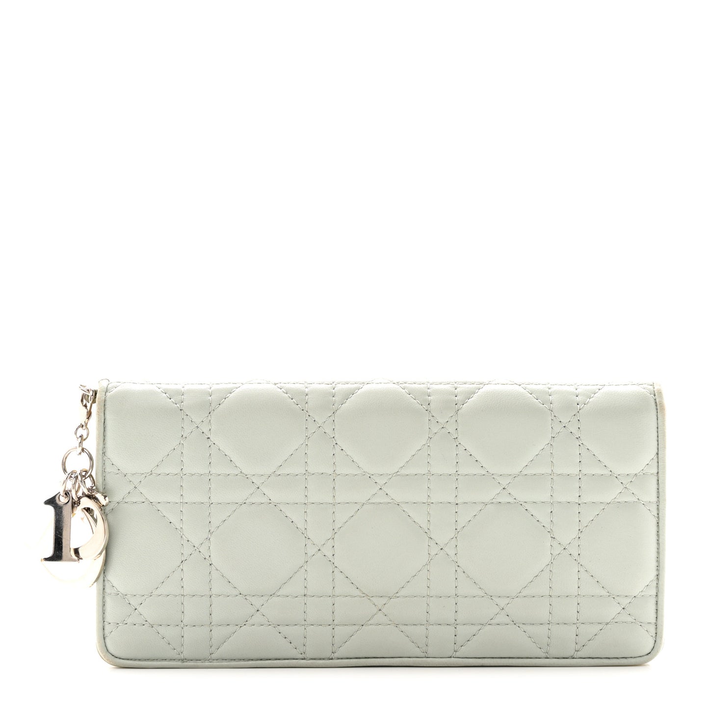 Lambskin Cannage Lady Dior Wallet Organizer Blue Pink Yellow