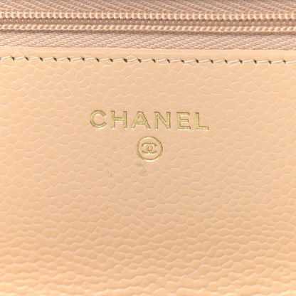 Chanel Caviar Quilted Wallet On Chain WOC Beige 6 of 10