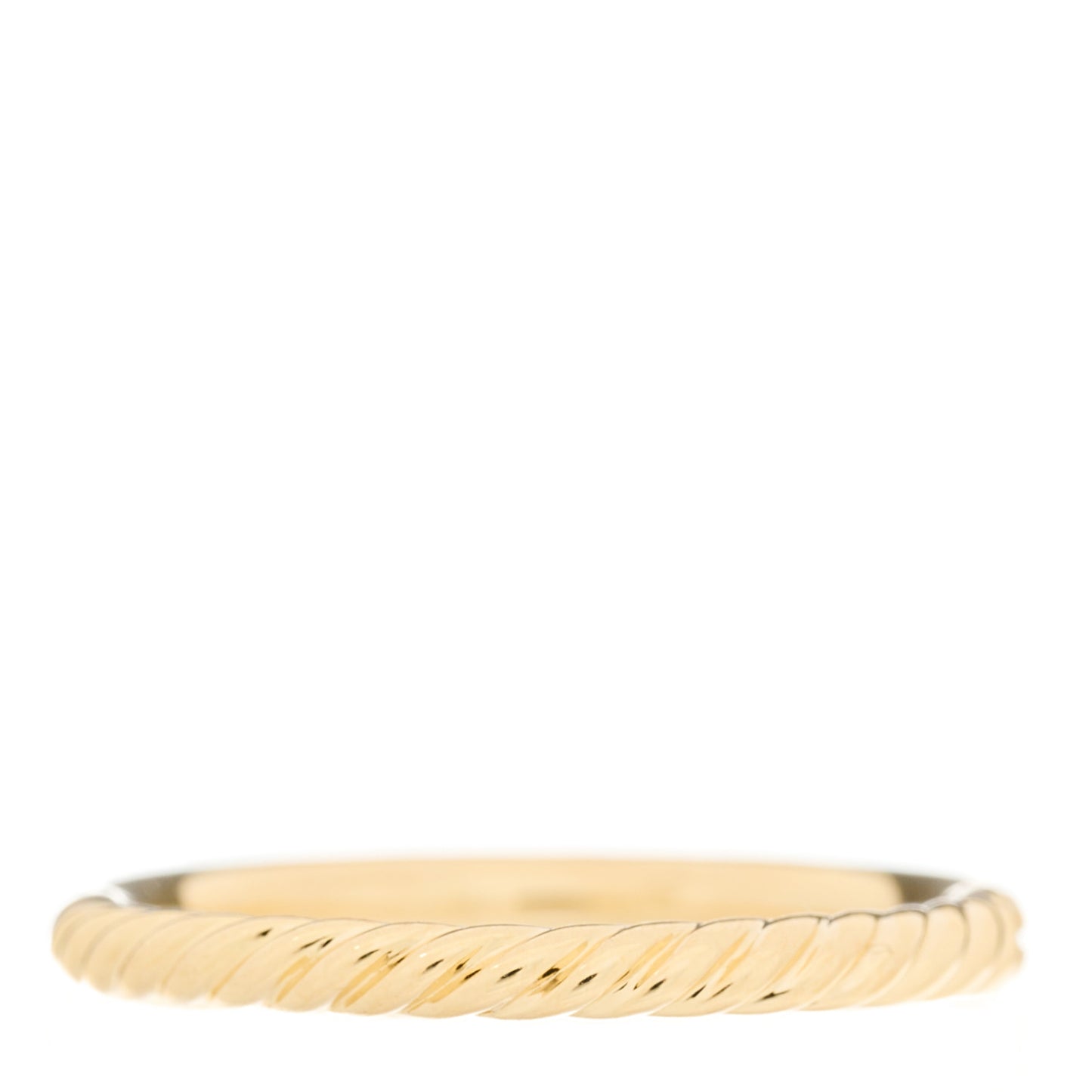 18K Yellow Gold Diamond 2mm Cable Collectibles Stack Ring 52 6