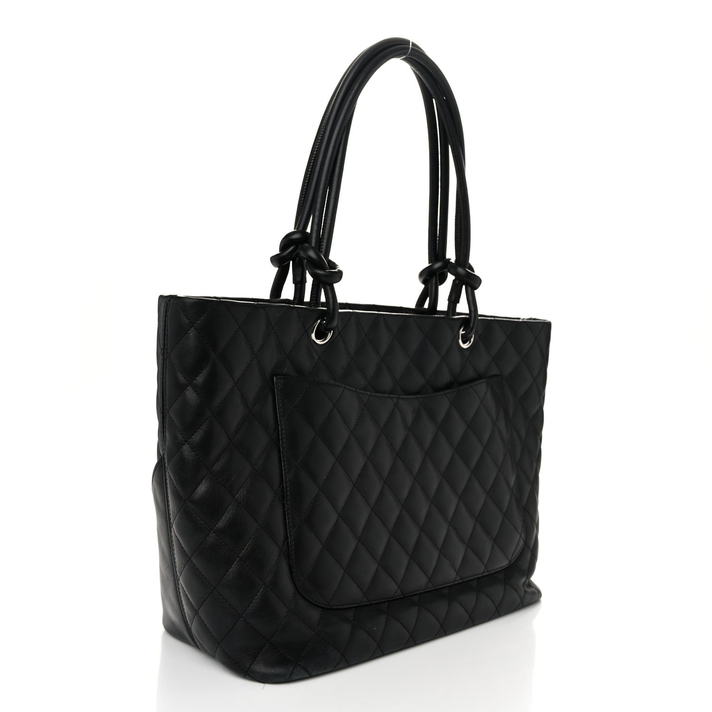 Calfskin Quilted Large Cambon Tote Black