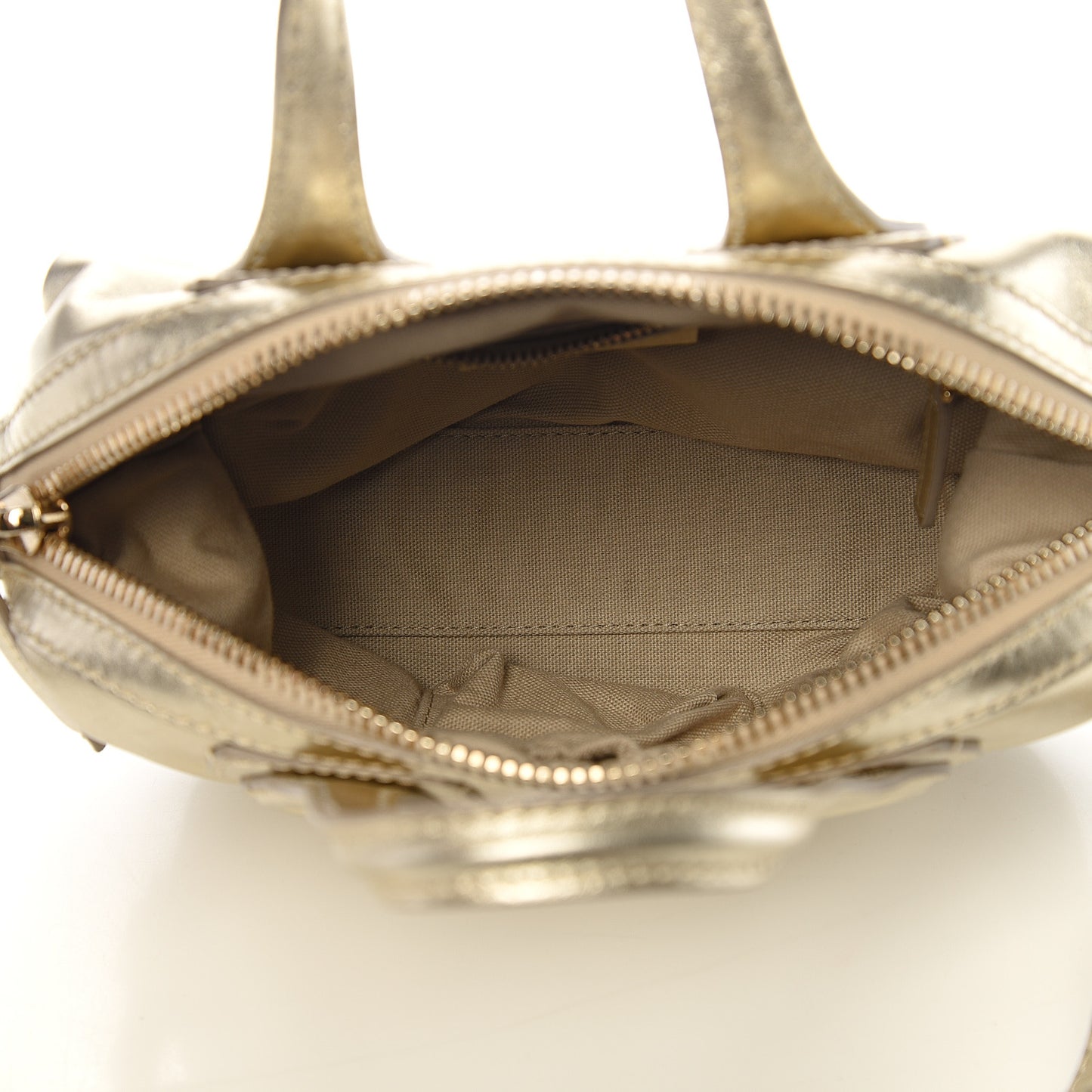 Metallic Calfskin Micro Nightingale Gold