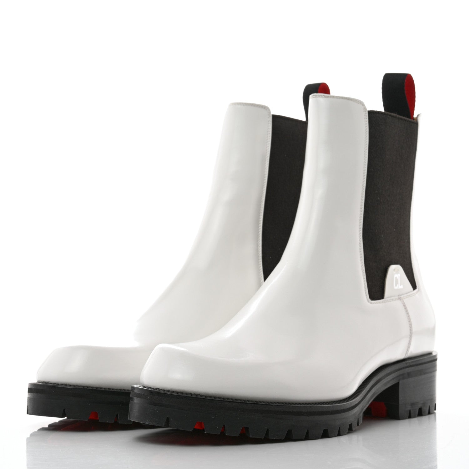 Christian Louboutin Calfskin Abrasivato Motok Flat Boots 40 White 3 of 8