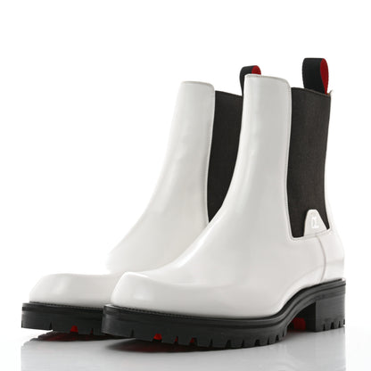 Christian Louboutin Calfskin Abrasivato Motok Flat Boots 40 White 3 of 8