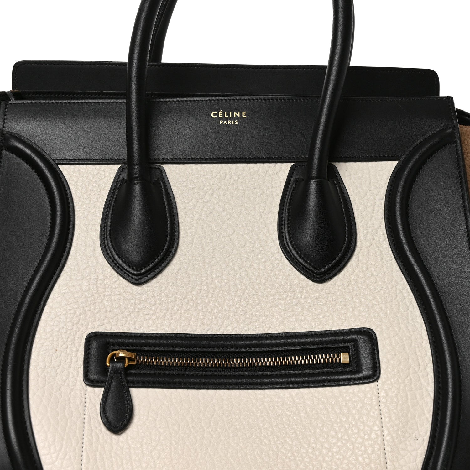Celine Bullhide Calfskin Suede Mini Tri-Color Luggage White 7 of 9