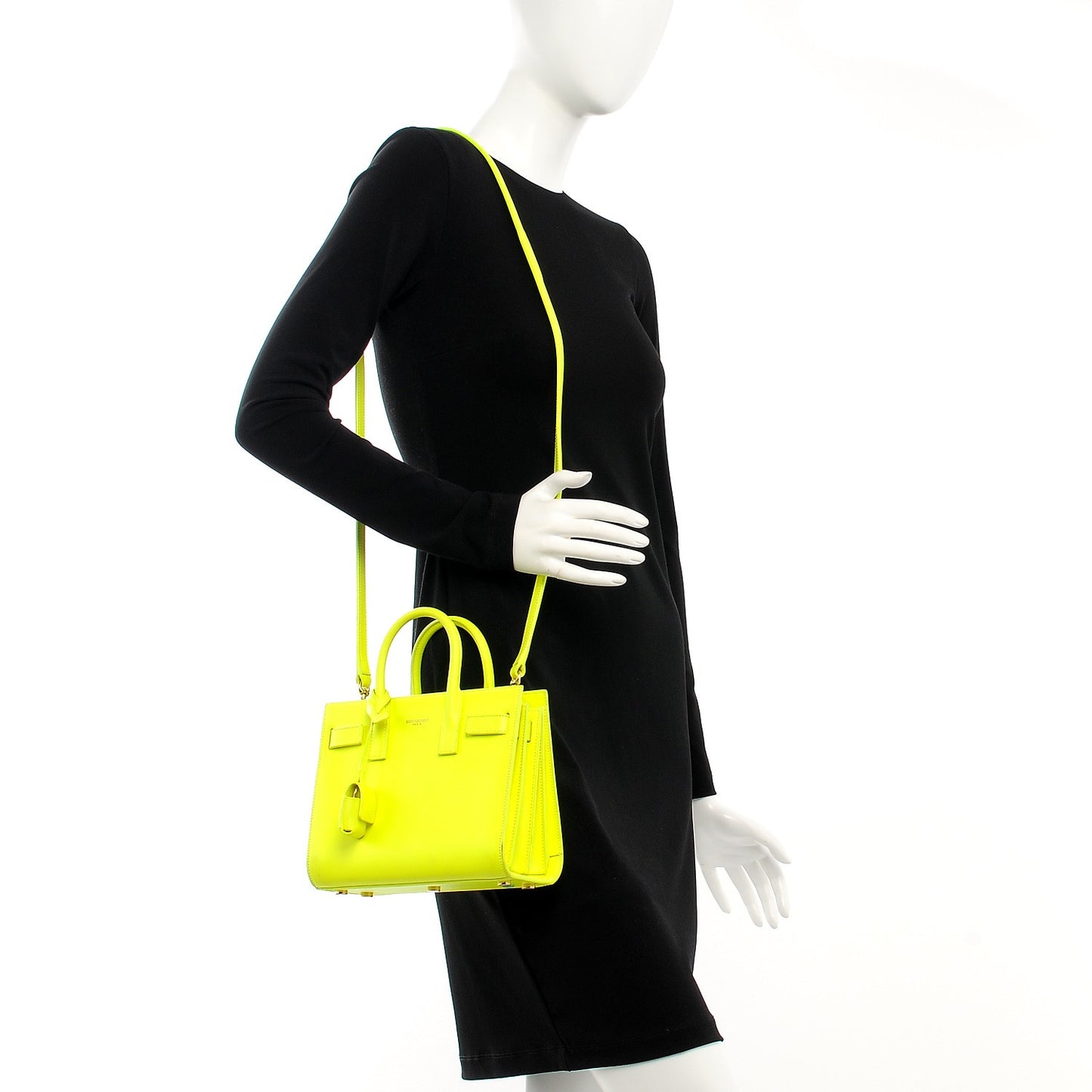 Calfskin Nano Sac De Jour Neon Yellow