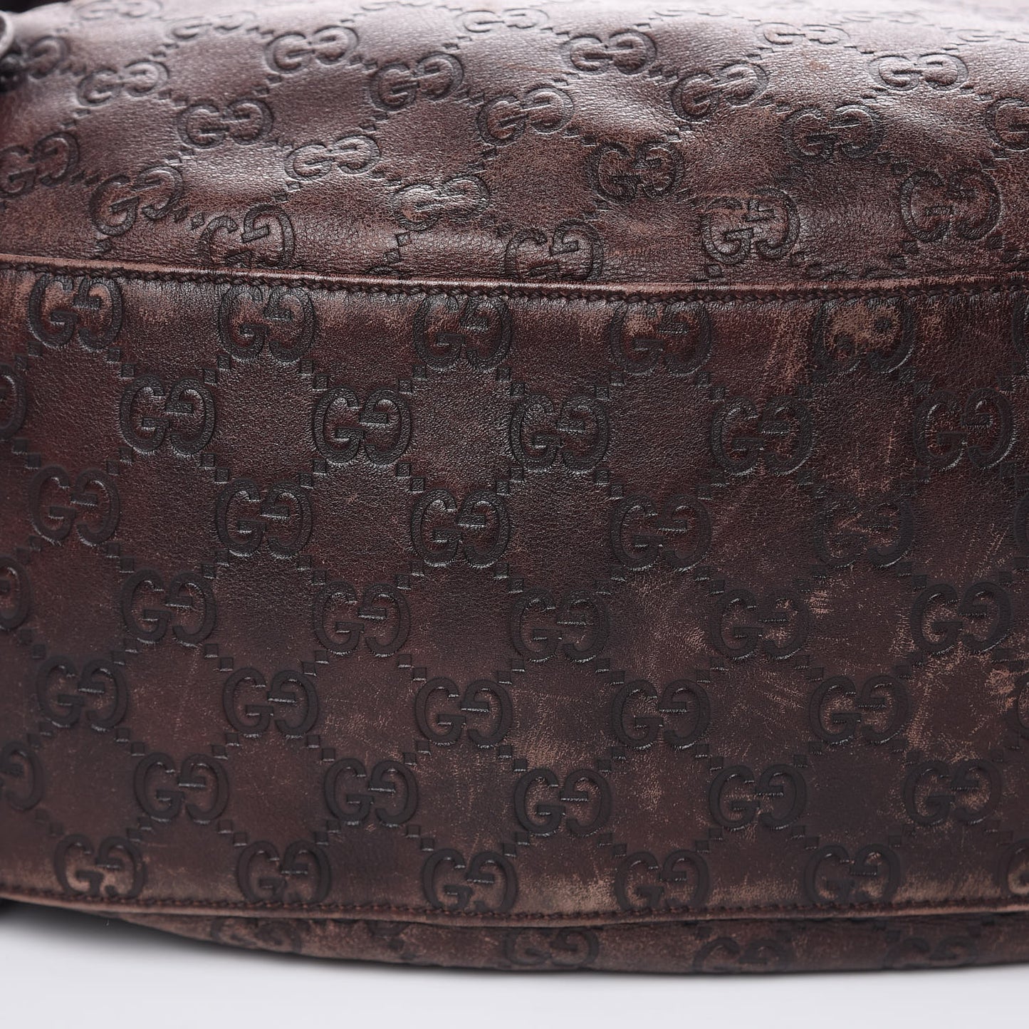 Guccissima Medium Pelham Shoulder Bag Dark Brown
