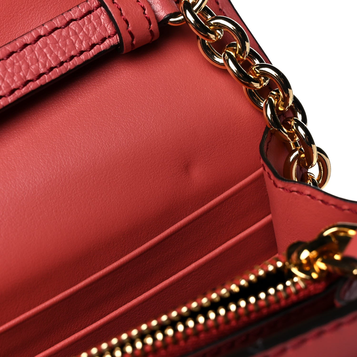 Burberry Calfskin House Check Henley Wallet On Chain Red 11 of 13