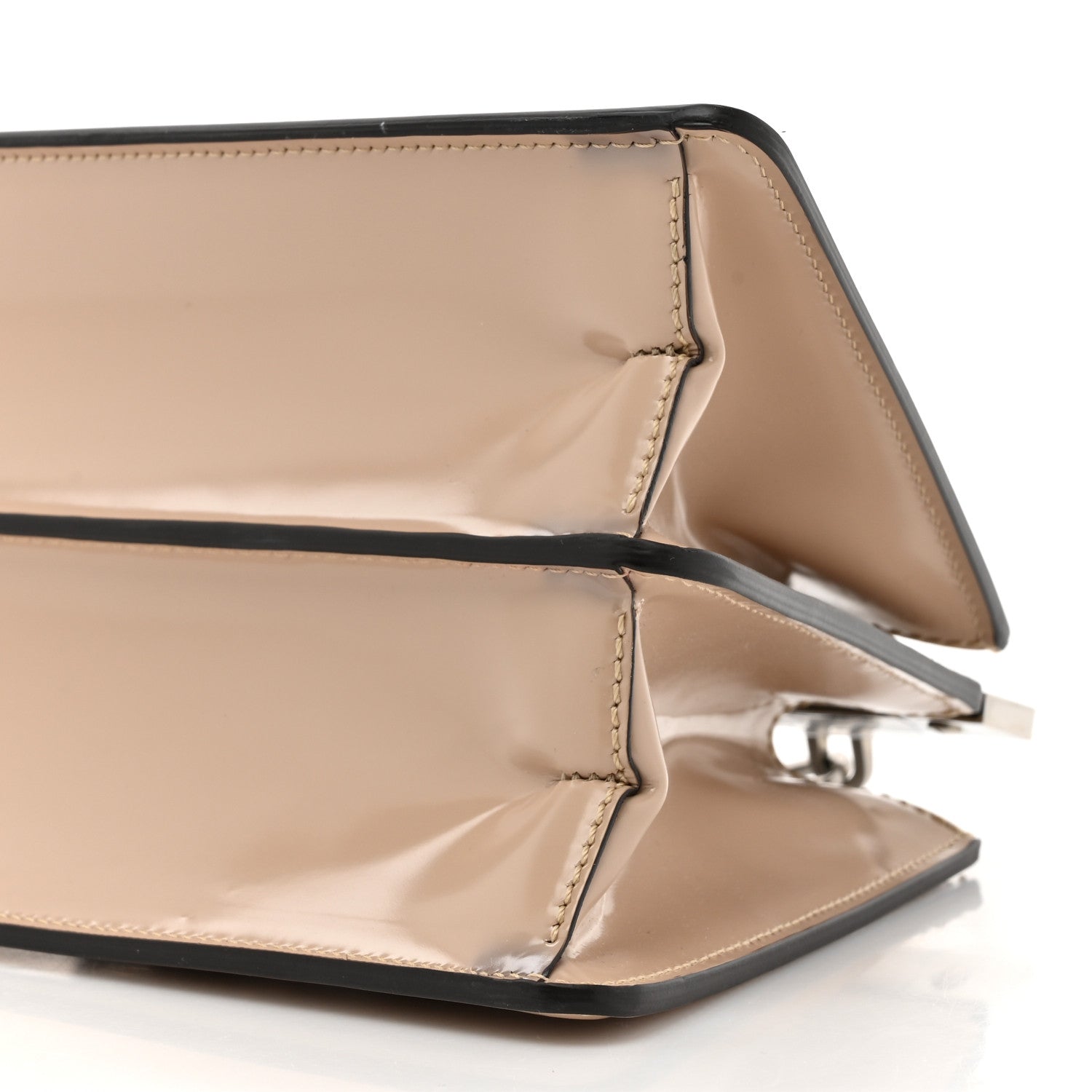 Fendi Patent Peekaboo Cut Beige Amid 9 of 12