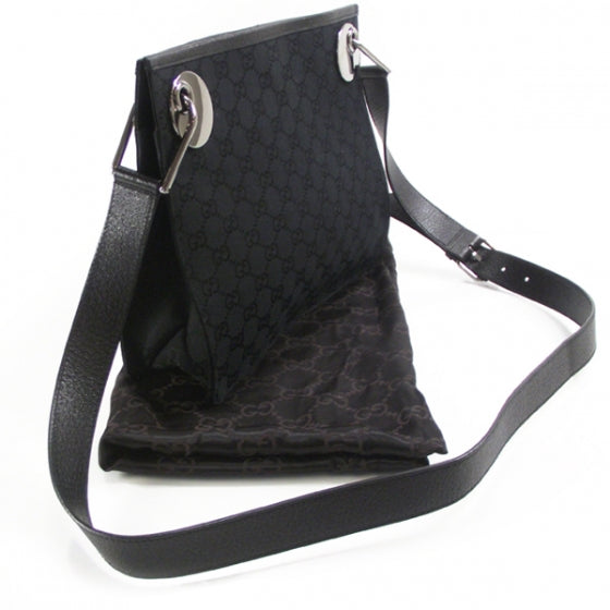 Gucci Monogram Eclipse Messenger Bag Black 3 of 13