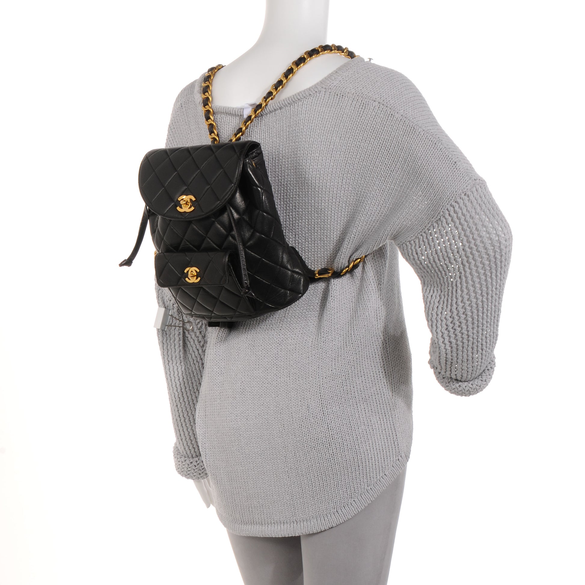 Chanel Lambskin Quilted Backpack Black 2 of 9