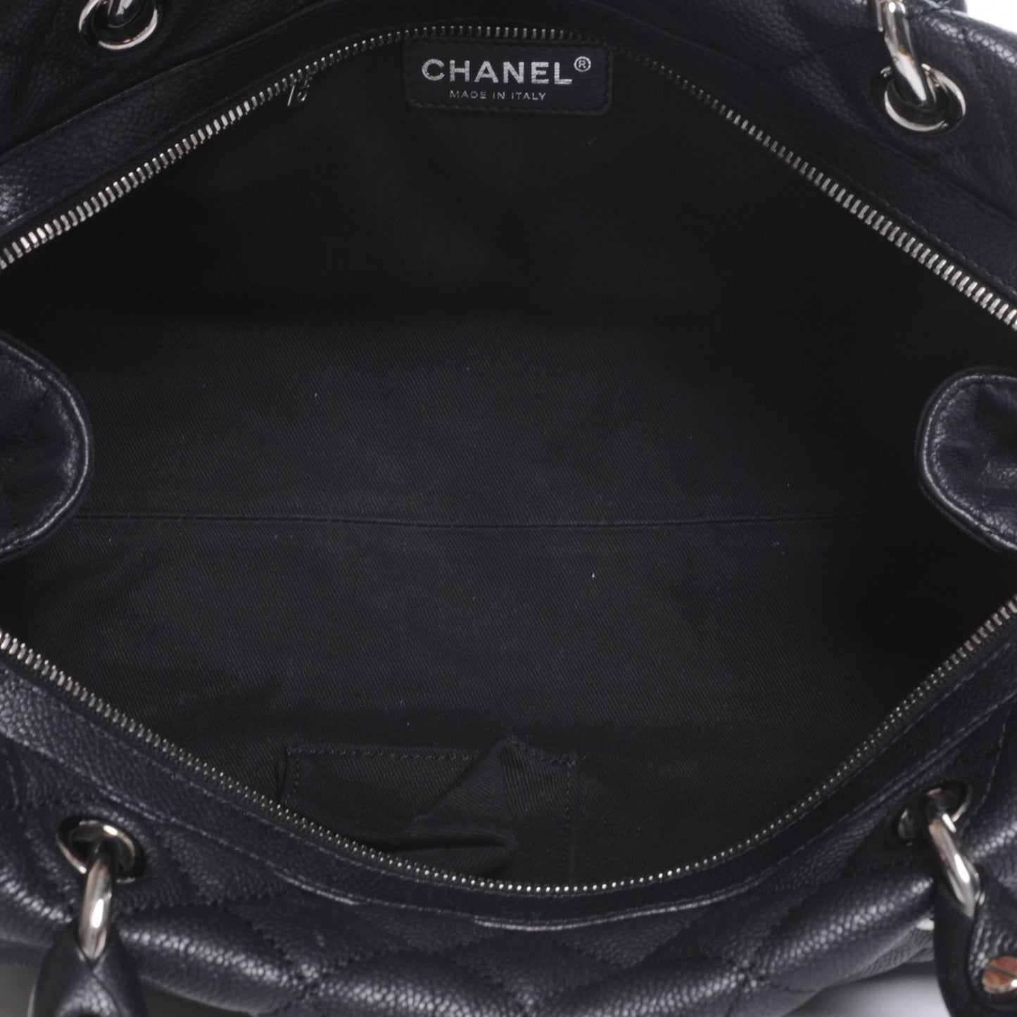 Caviar Quilted Timeless Bowler Black