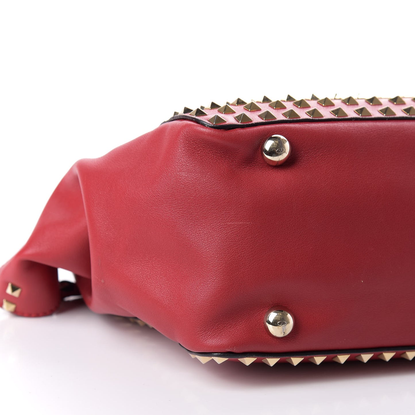 Vitello Medium Rockstud All Over Tote Rosso Valentino
