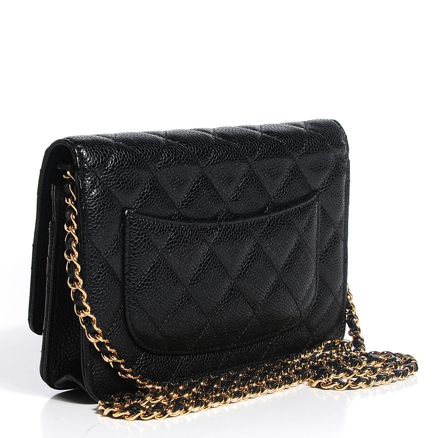Caviar Quilted Wallet On Chain WOC Black