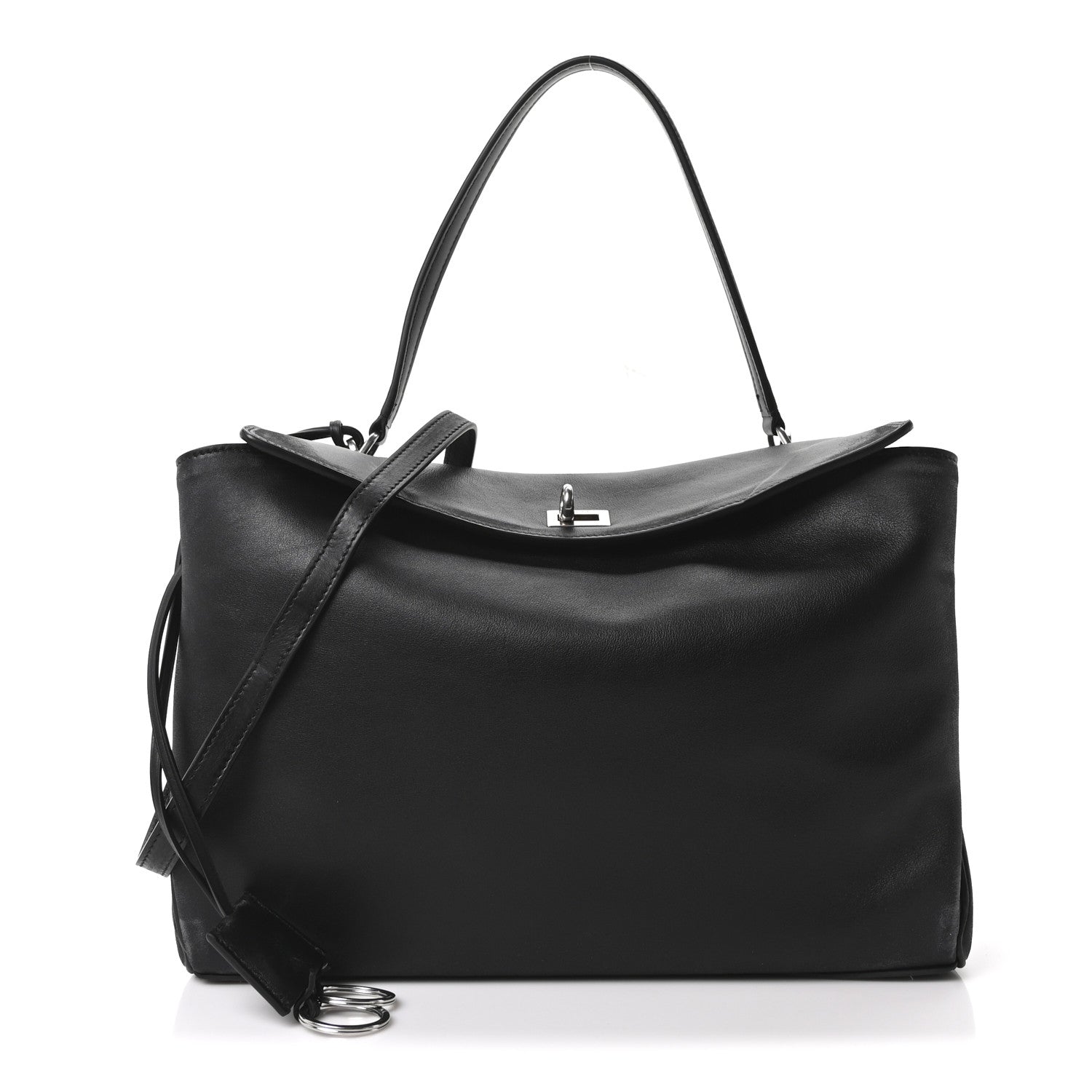 Balenciaga Natural Smooth Calfskin Medium Rodeo Top Handle Handbag Black 1 of 9