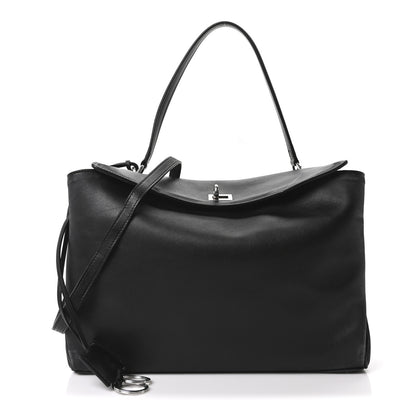 Balenciaga Natural Smooth Calfskin Medium Rodeo Top Handle Handbag Black 1 of 9