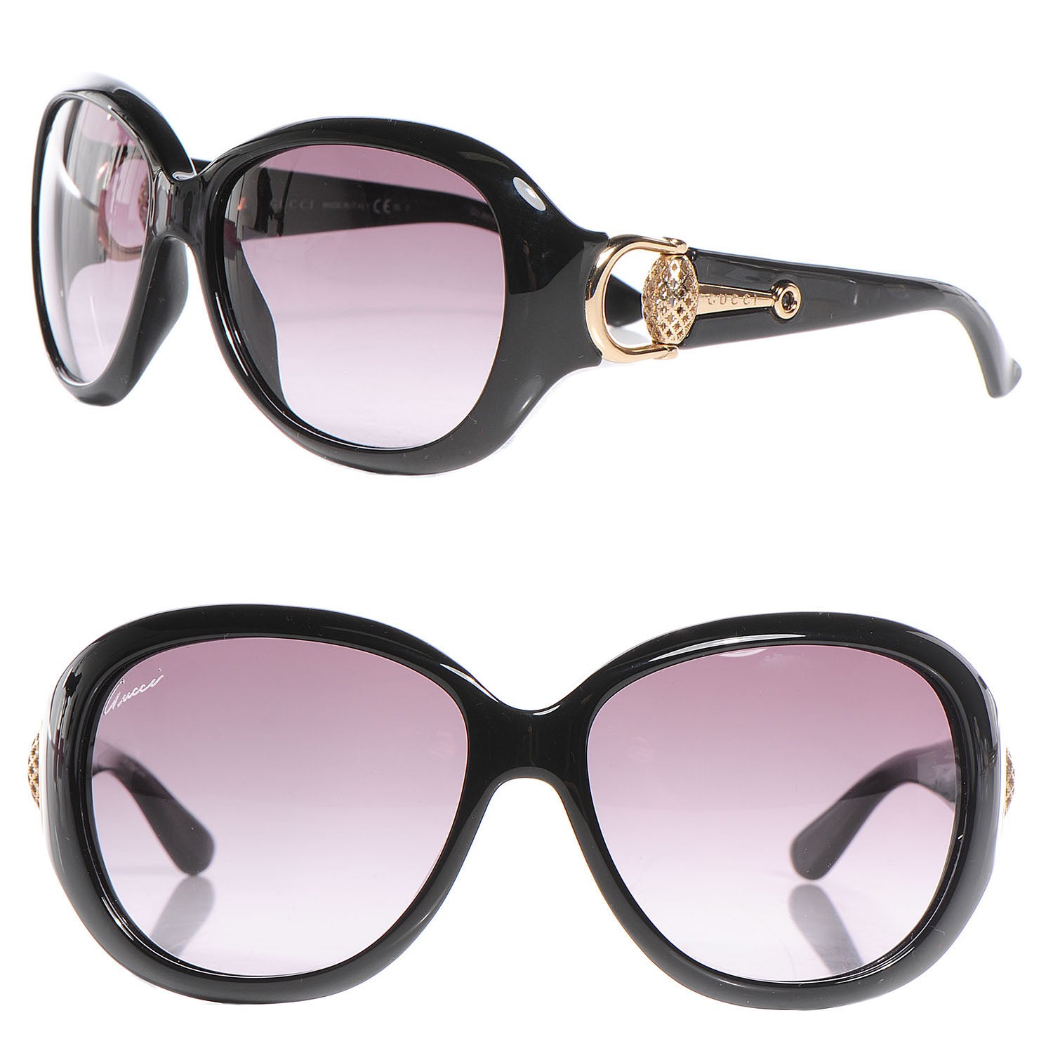 Gucci Oval Frame Horsebit Sunglasses 3712/S Black 1 of 7