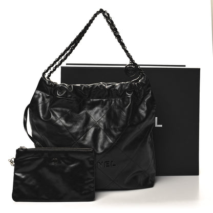 Chanel Shiny Calfskin Quilted Chanel 22 So Black 13 of 13