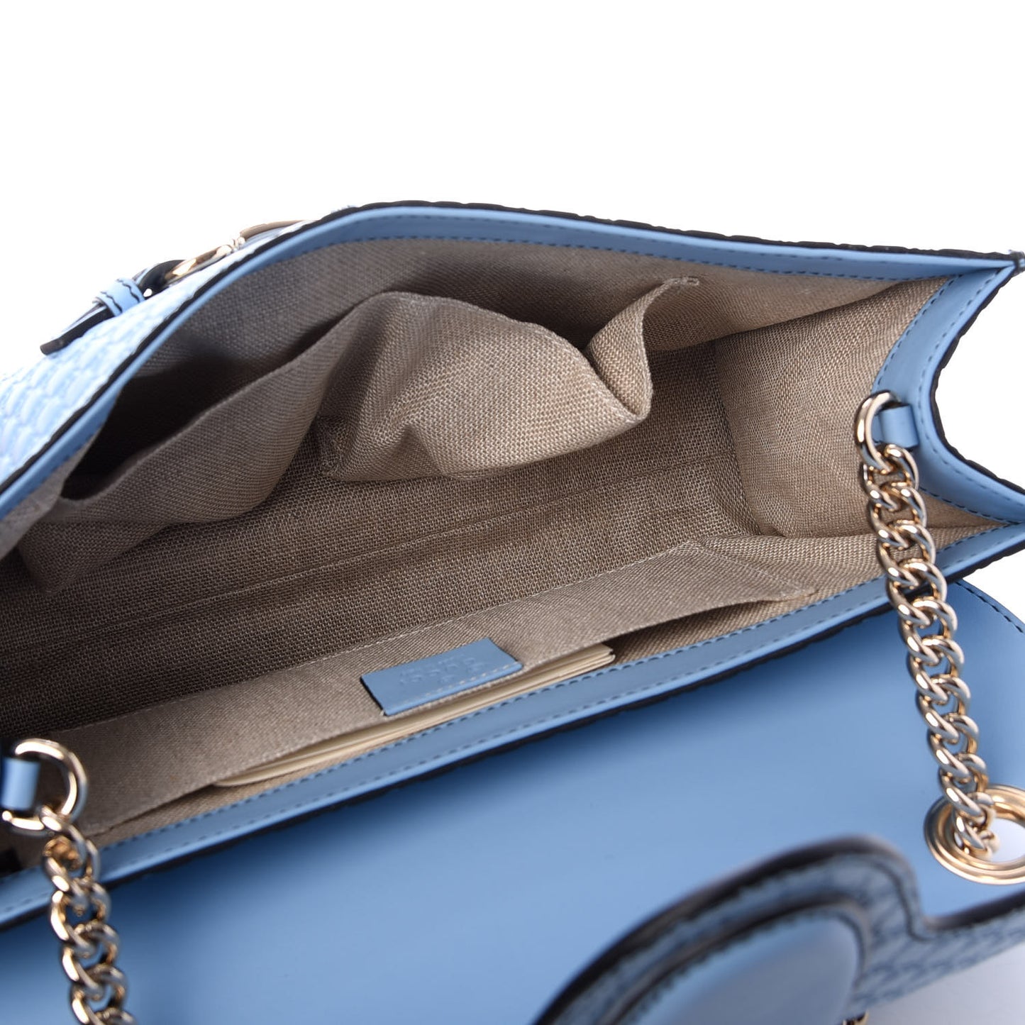 Microguccissima Medium Emily Chain Shoulder Bag Mineral Blue