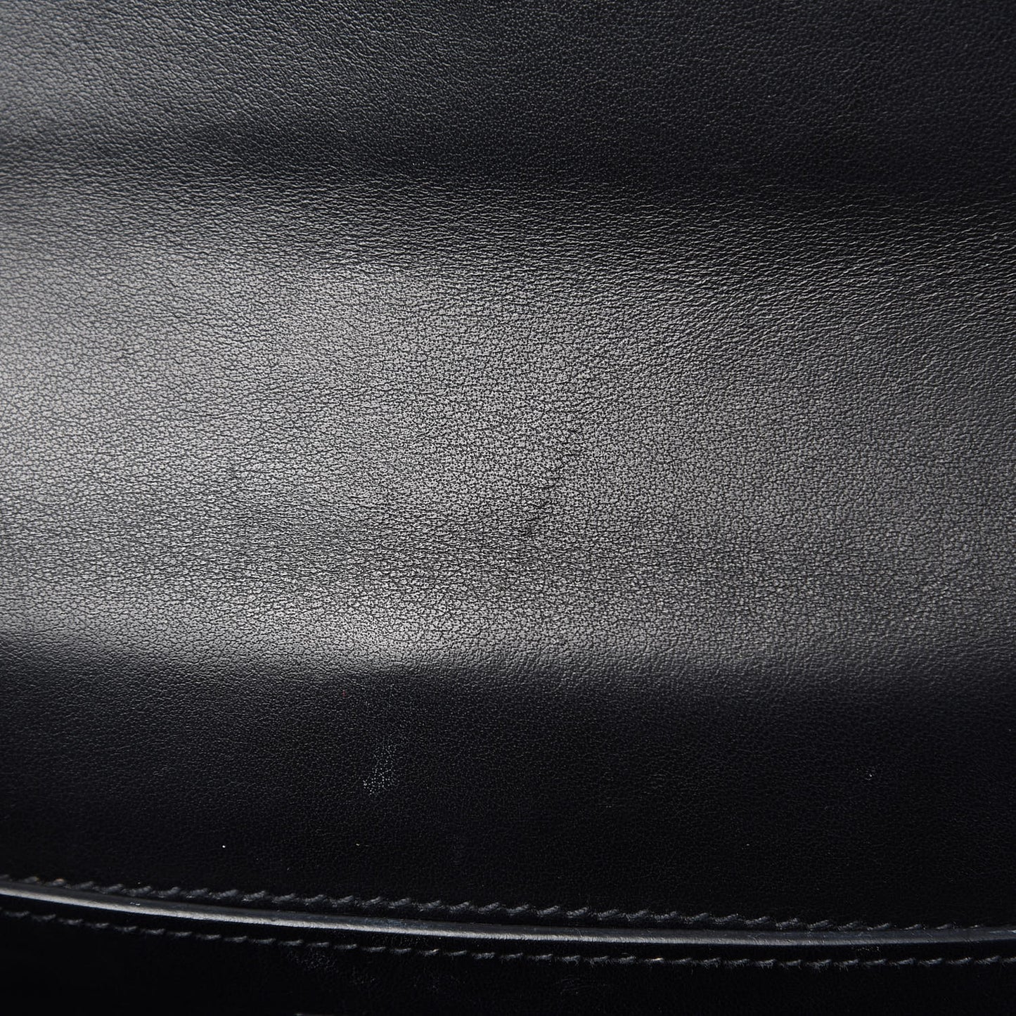 Saffiano Cuir Calfskin Monochrome Envelope Flap Chain Shoulder Bag Black