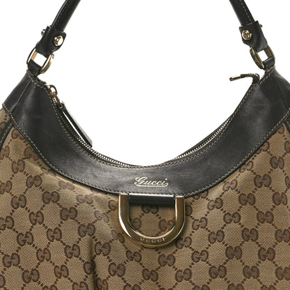 Gucci Monogram Large D Gold Hobo Dark Brown 8 of 13