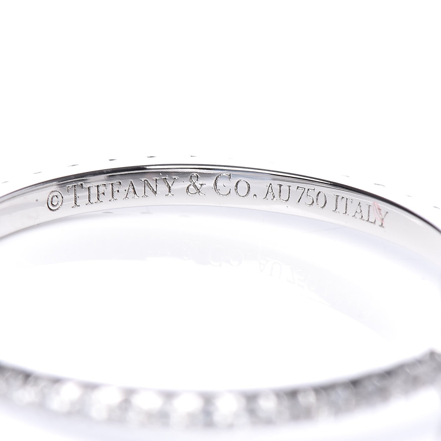 Tiffany 18K White Gold Diamond T Wire Pave Ring 49 5 4 of 5