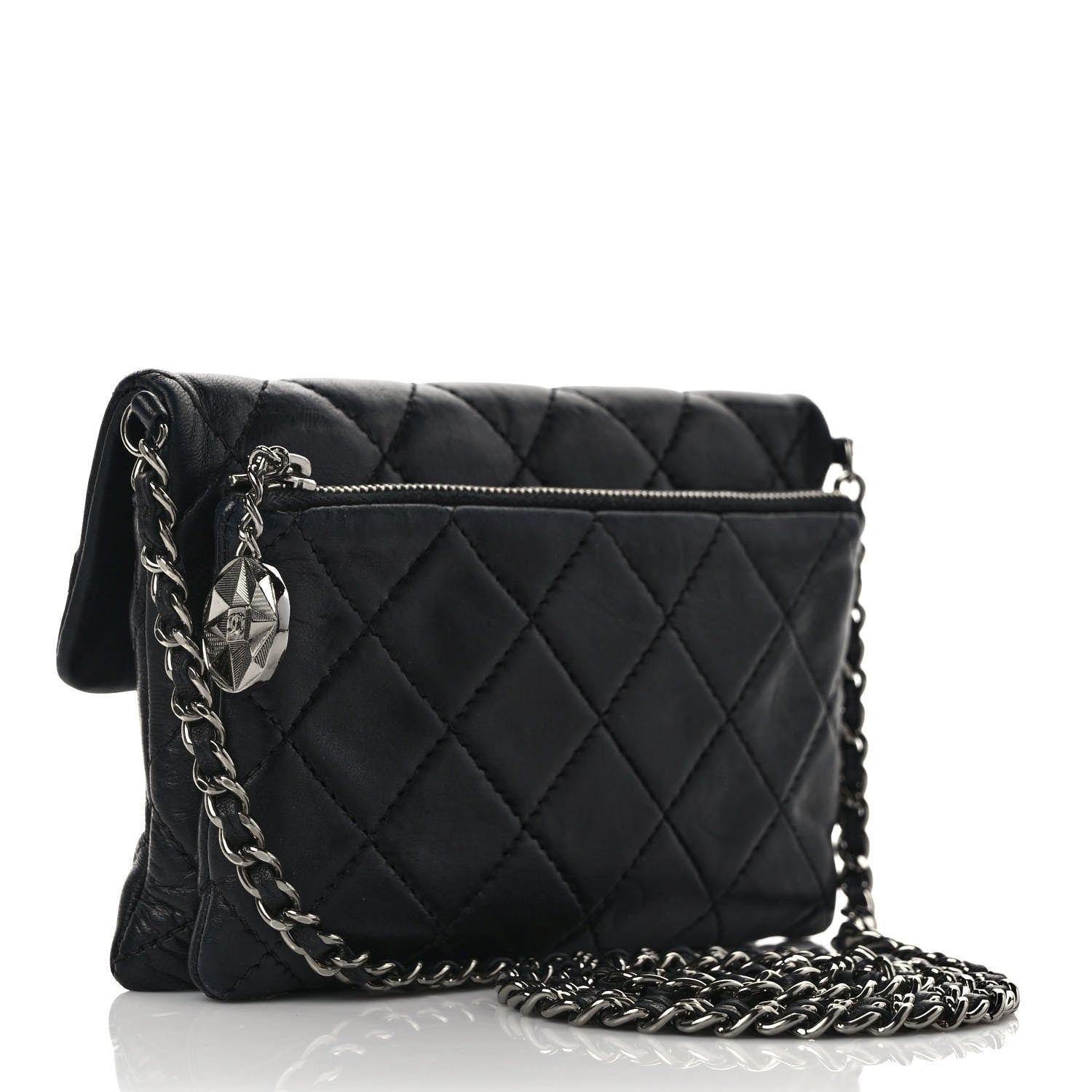 Chanel Lambskin Quilted Mini Mineral Nights Flap Crossbody Bag Black 2 of 8