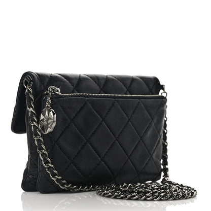 Chanel Lambskin Quilted Mini Mineral Nights Flap Crossbody Bag Black 2 of 8