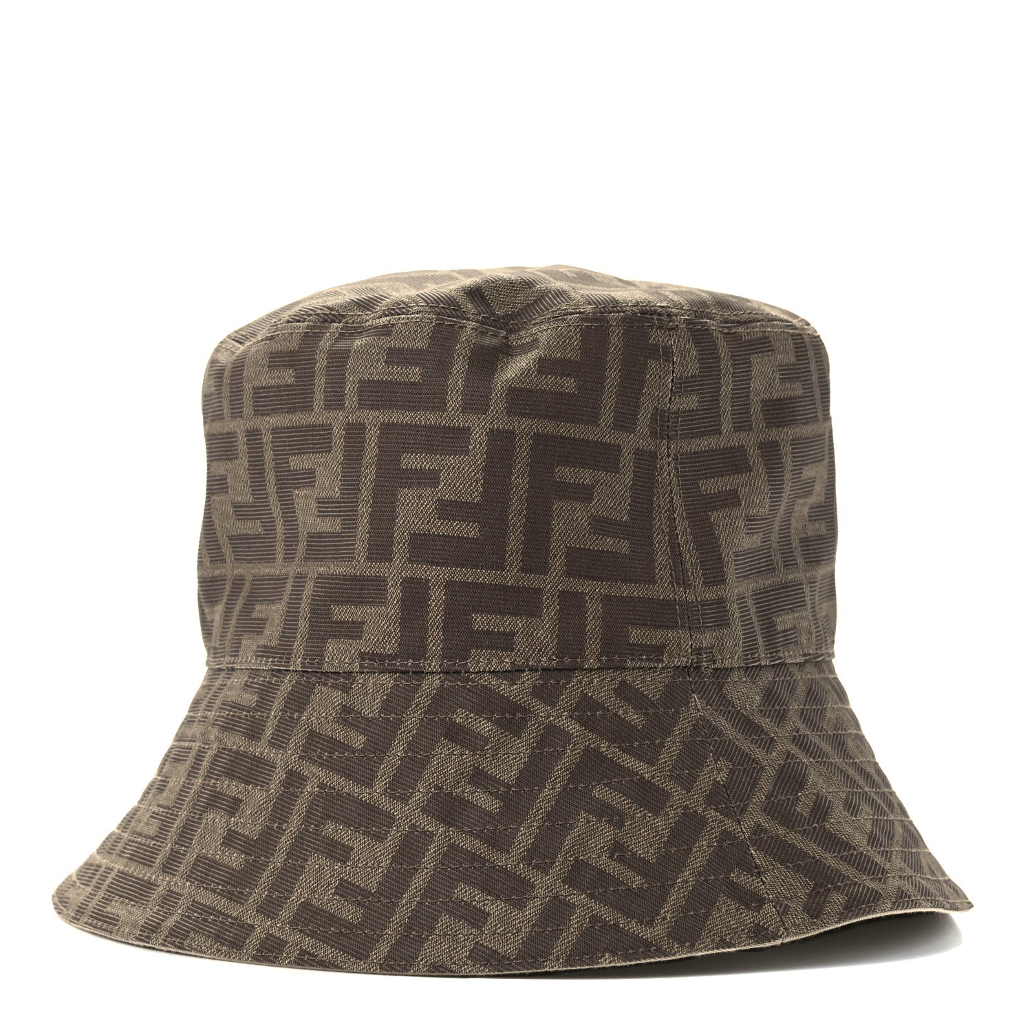 Fendi Technical Fabric FF Reversible Bucket Hat S Tobacco Beige 1 of 9