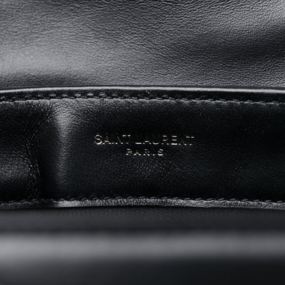 Saint Laurent Calfskin Y Quilted Monogram Monochrome Toy Loulou Crossbody Bag Black 6 of 10
