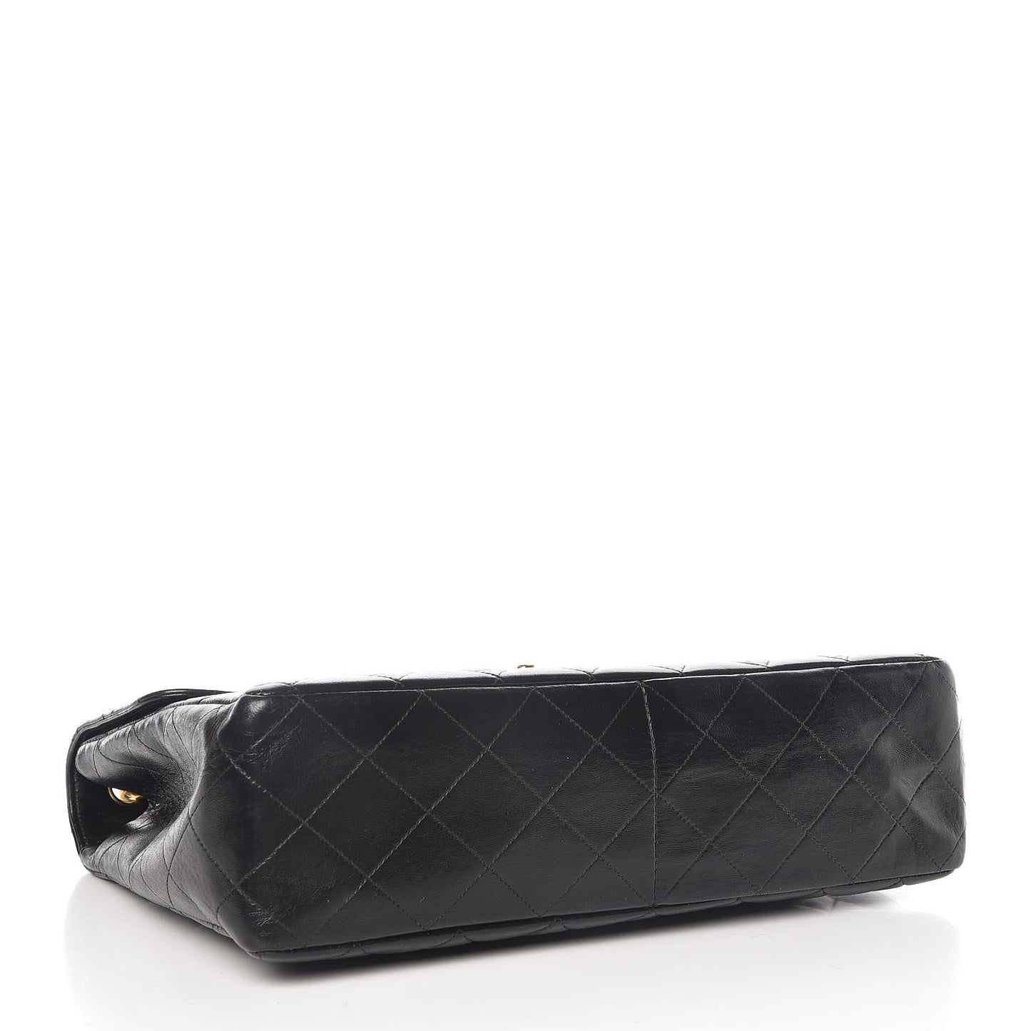 Lambskin Quilted Jumbo Single Flap Black