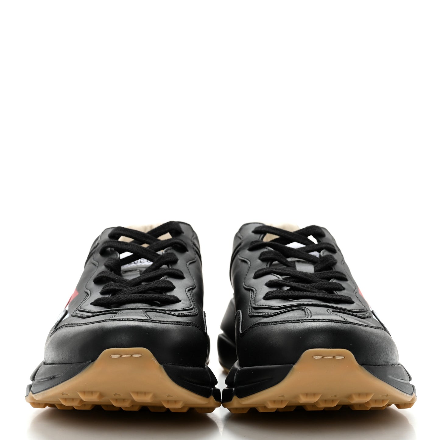 Calfskin Web Printed Mens Rhyton Sneakers 7 Black