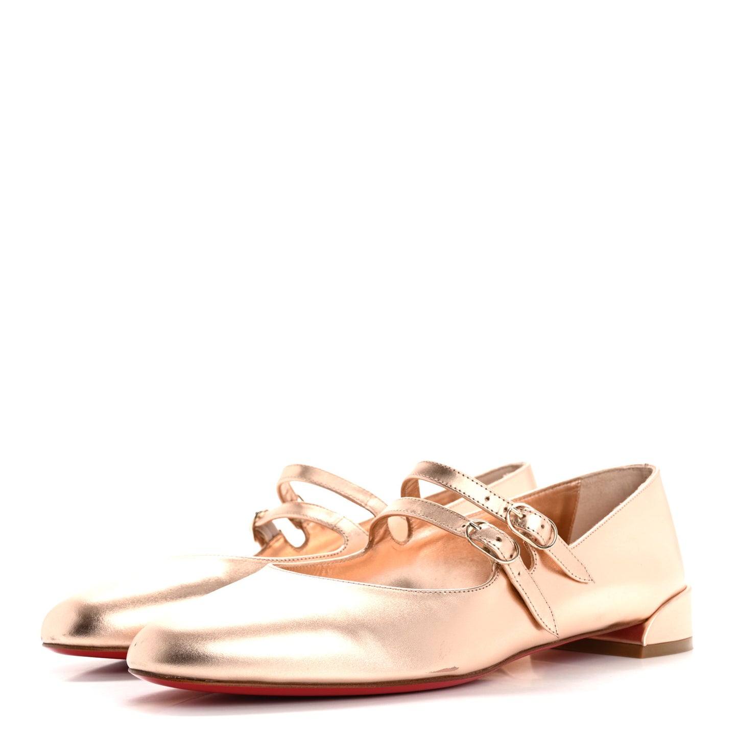 Calf Laminato Satin Sweet Jane Flats 39 Leche