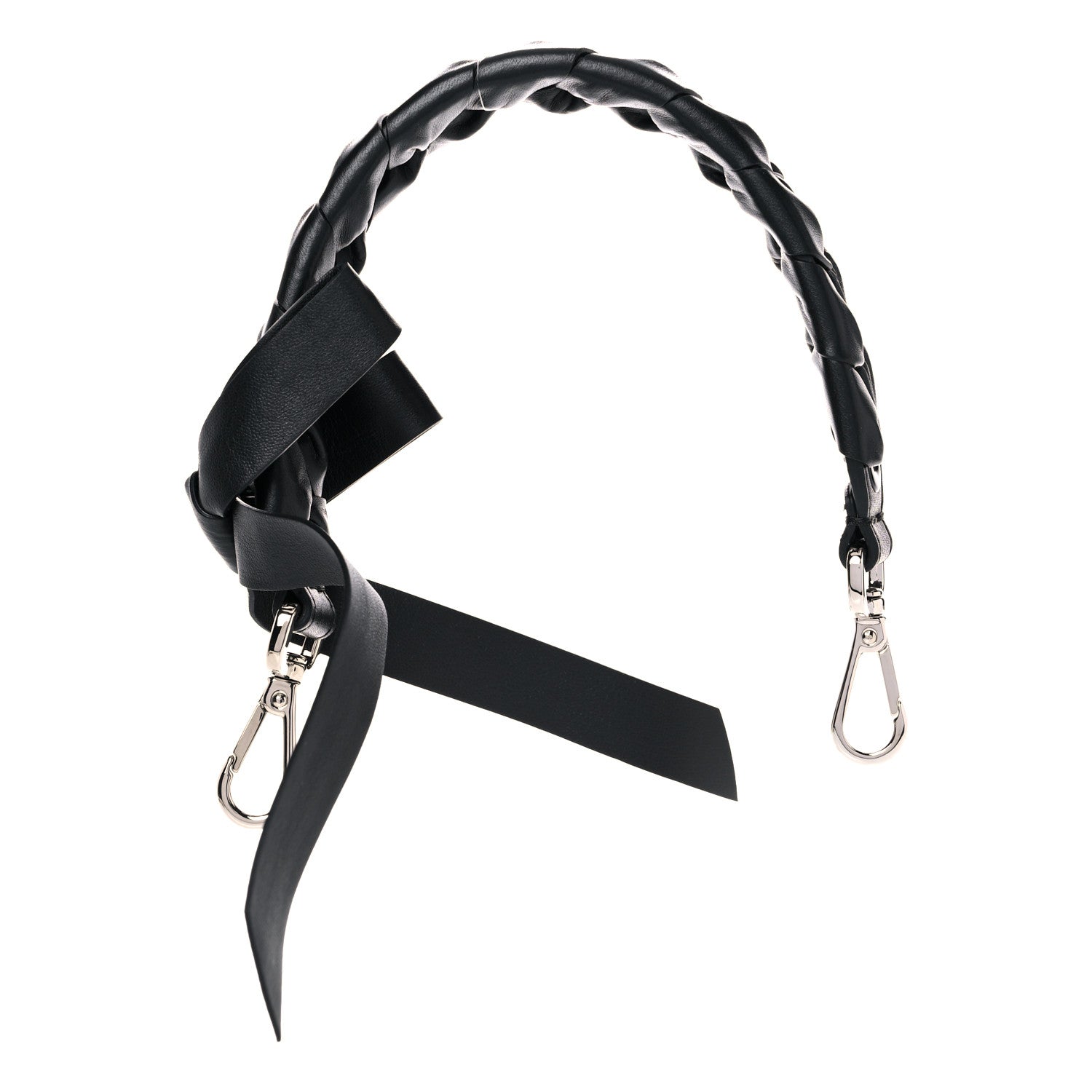 Fendi Vitello Liberty Shiny Nappa Lace Up Bow Mini Strap You Black 1 of 7