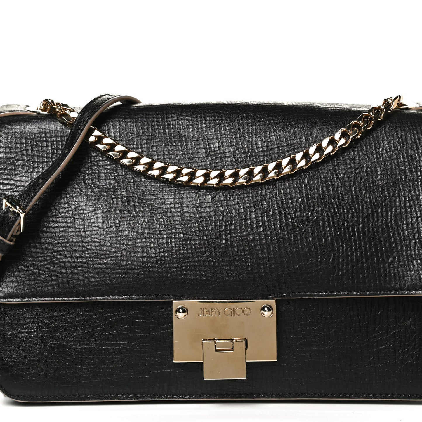 Washed Crinkled Calfskin Rebel Crossbody Bag Black