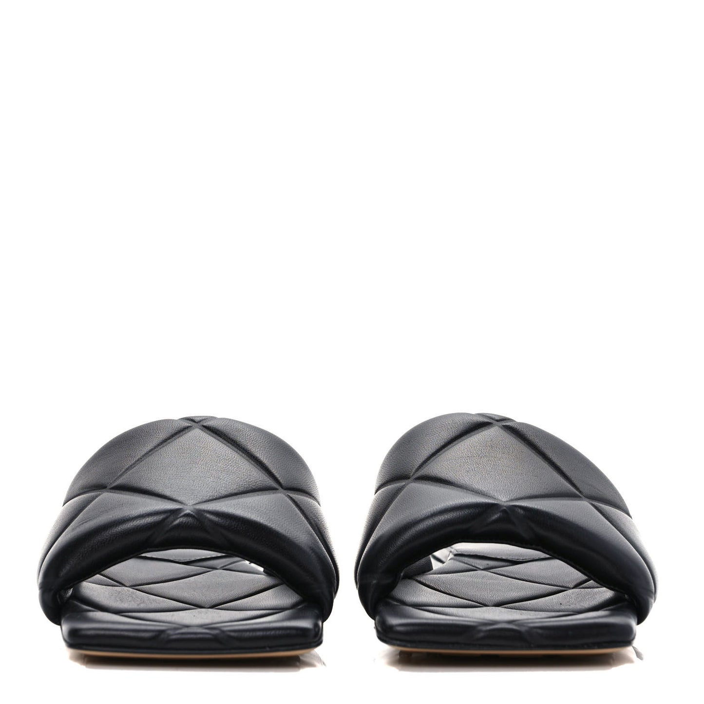 Nappa Quilted Rubber Lido Flat Sandals 37 Black