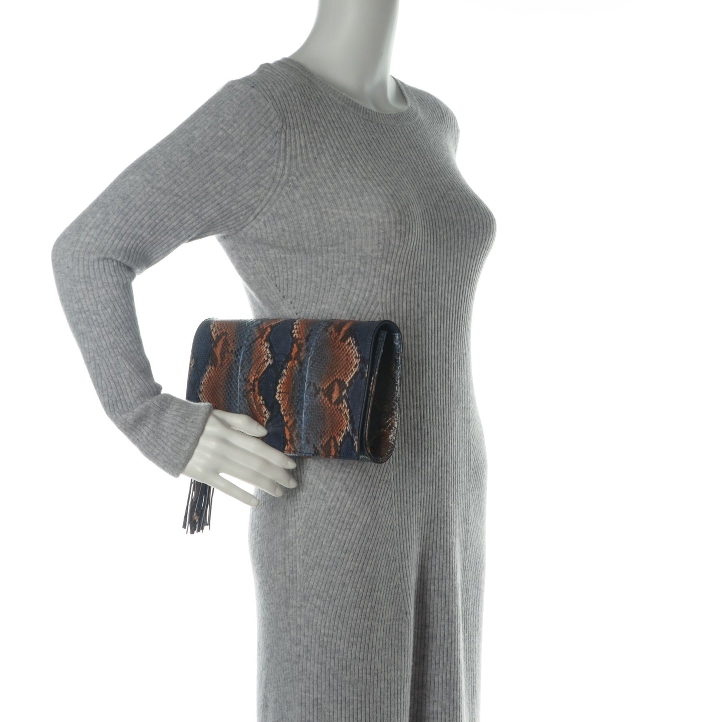Python Medium Soho Clutch Blue Sienna