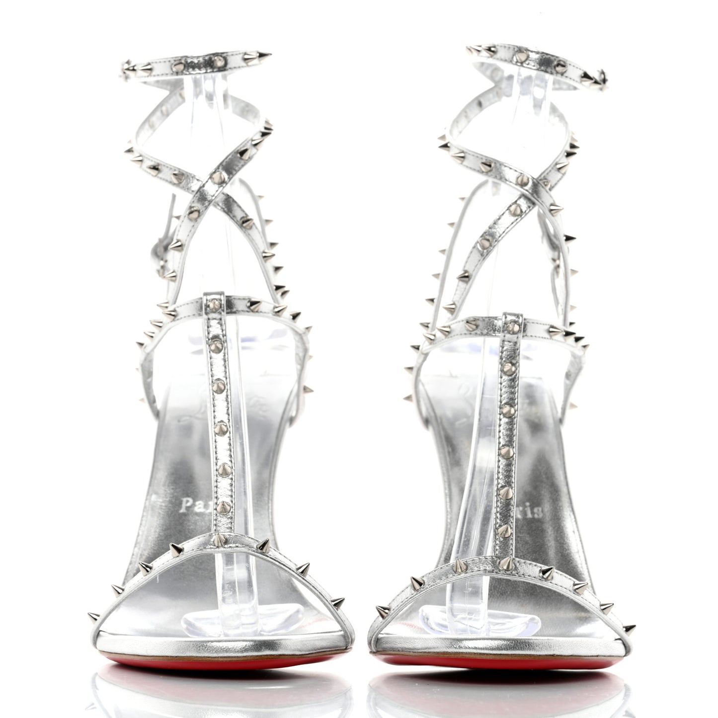 Nappa Bombina Spikes 100 Sandals 39 Silver